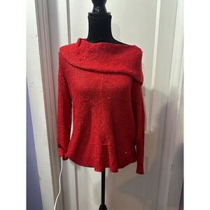 Madison Red Sparkly Sweater in L‎